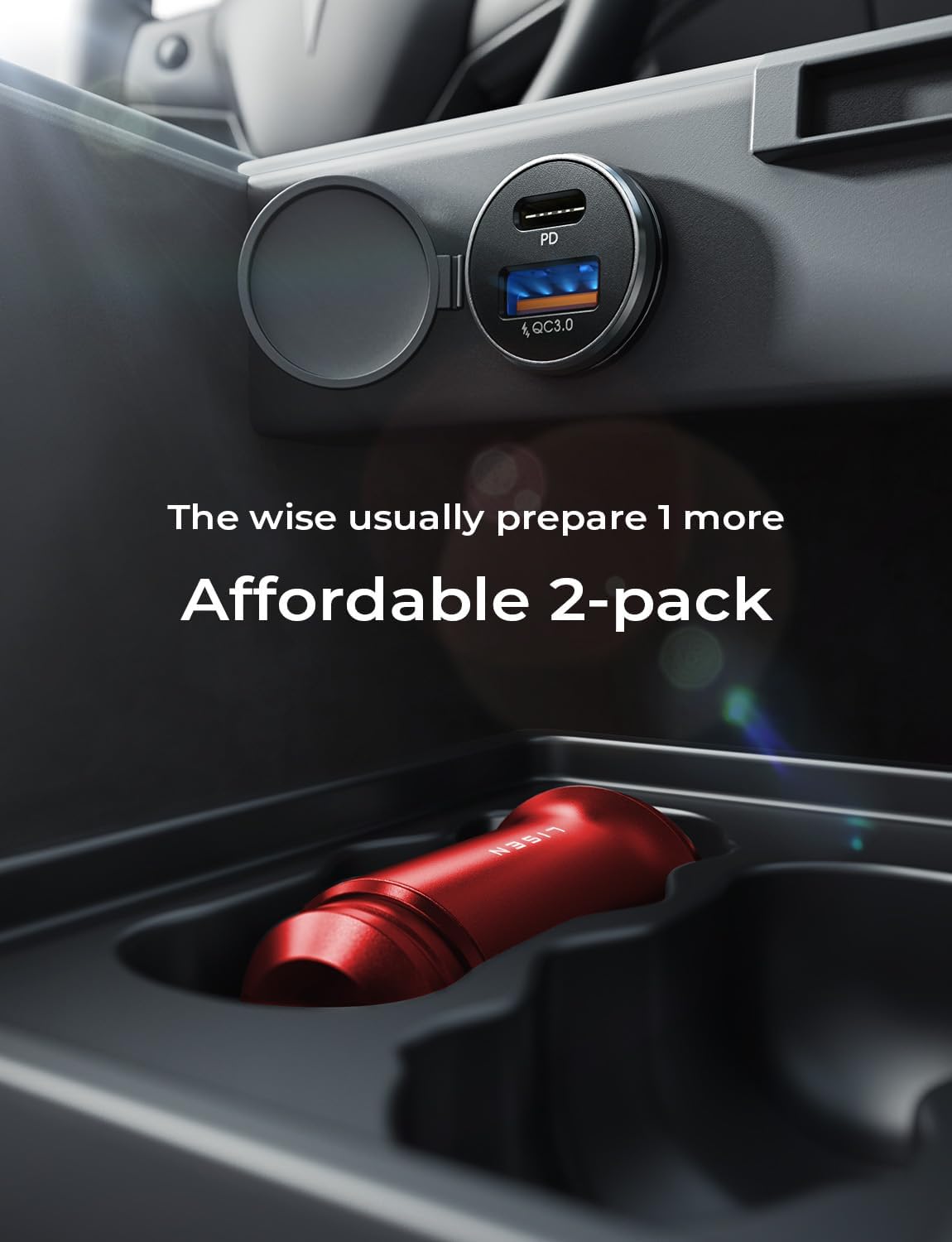 LISEN 54W Car Phone Charger USB C, Cigarette Lighter Adapter