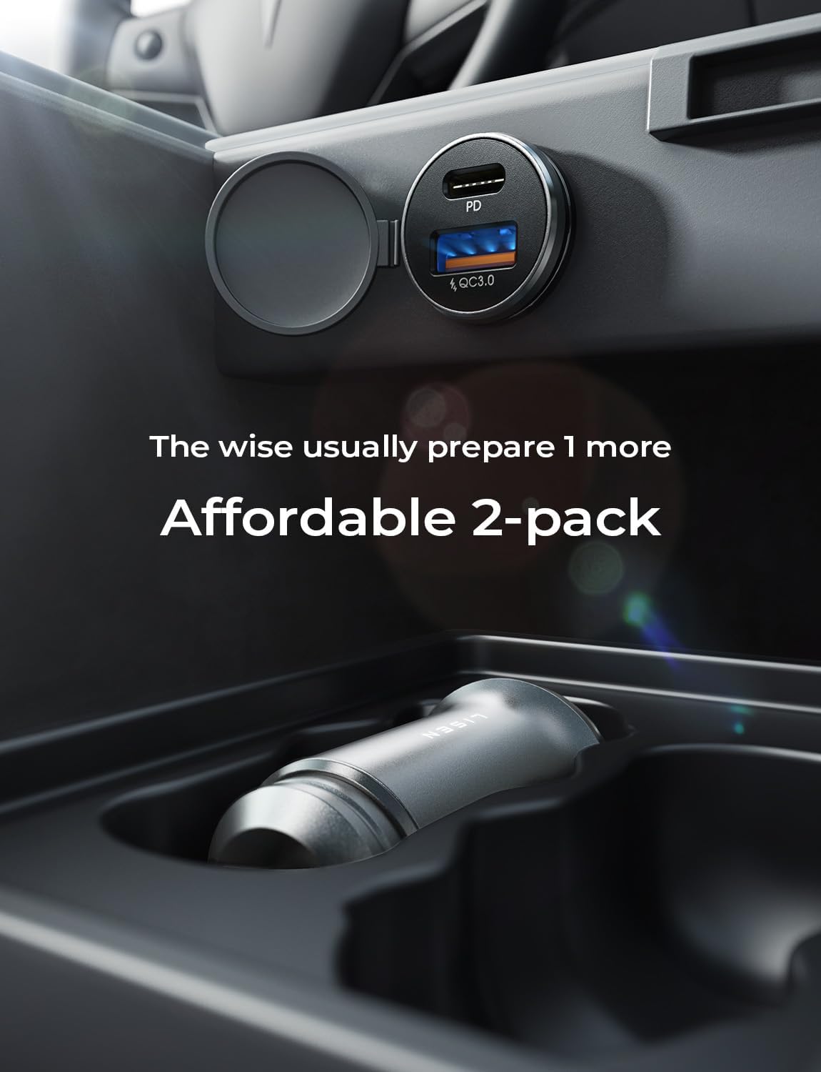 LISEN 54W Car Phone Charger USB C, Cigarette Lighter Adapter