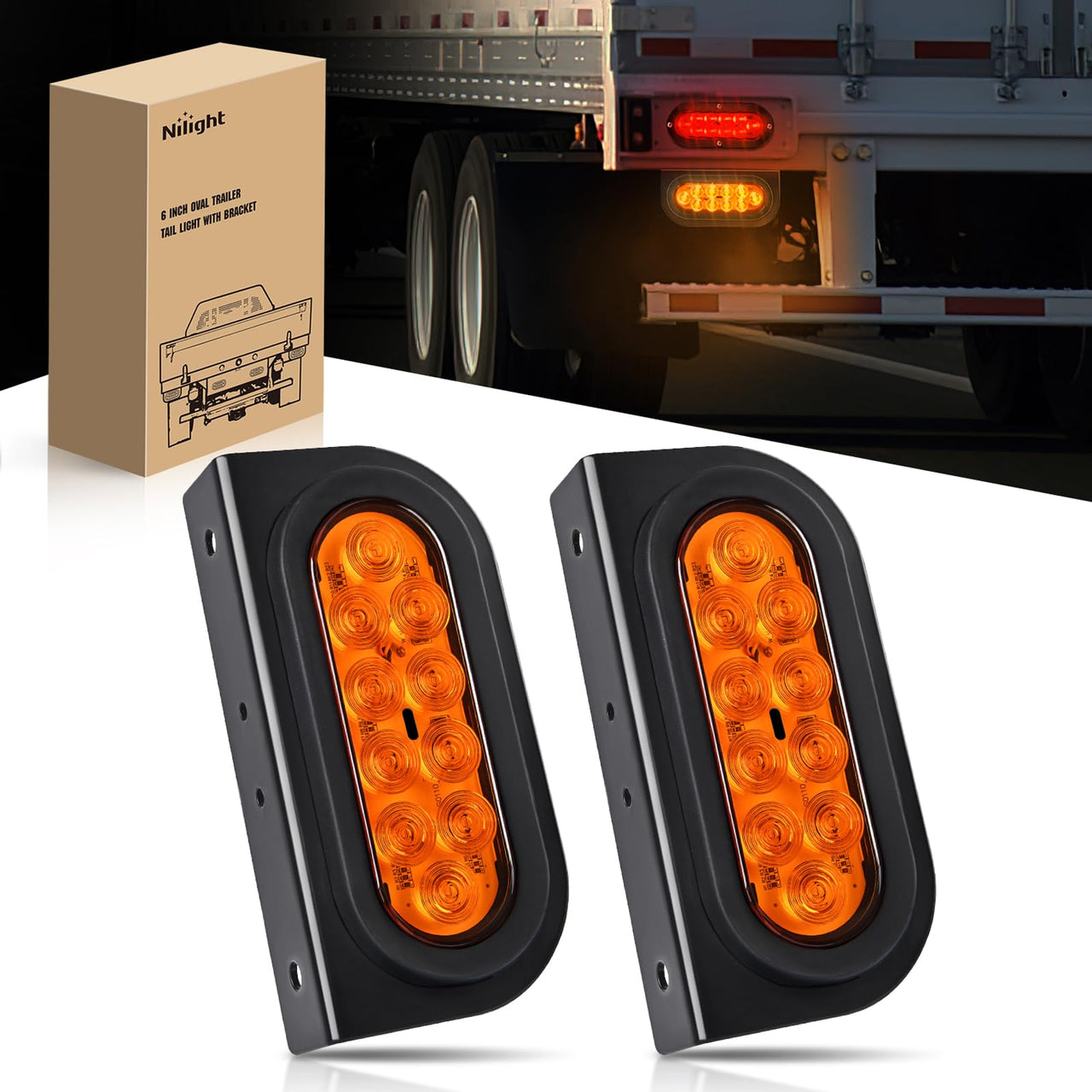 Nilight Trailer Tail Light Bar with 3-in-1 Running Stop Turn Signals Brake Lights