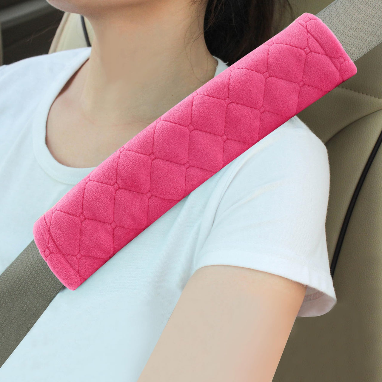 Amooca Soft Auto Seat Belt Cover Seatbelt Shoulder Pad Cushions