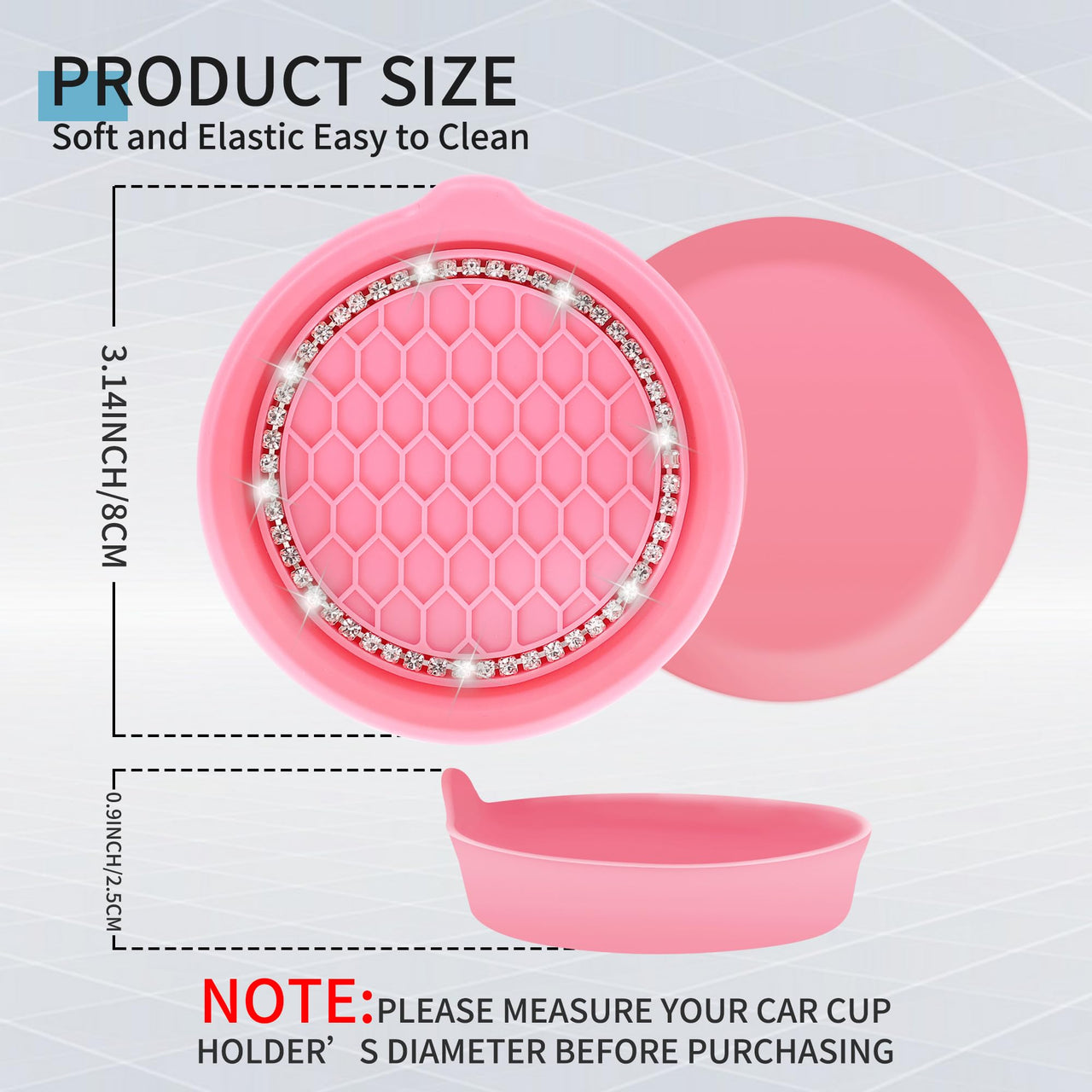 Amooca Car Cup Coaster Universal Non-Slip Cup Holders