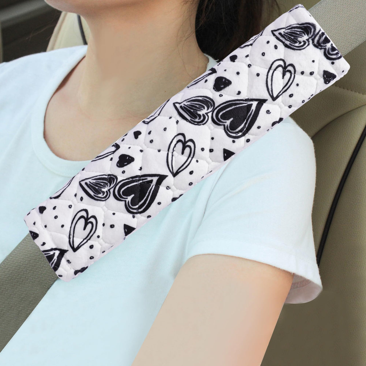 Amooca Soft Auto Seat Belt Cover Seatbelt Shoulder Pad Cushions