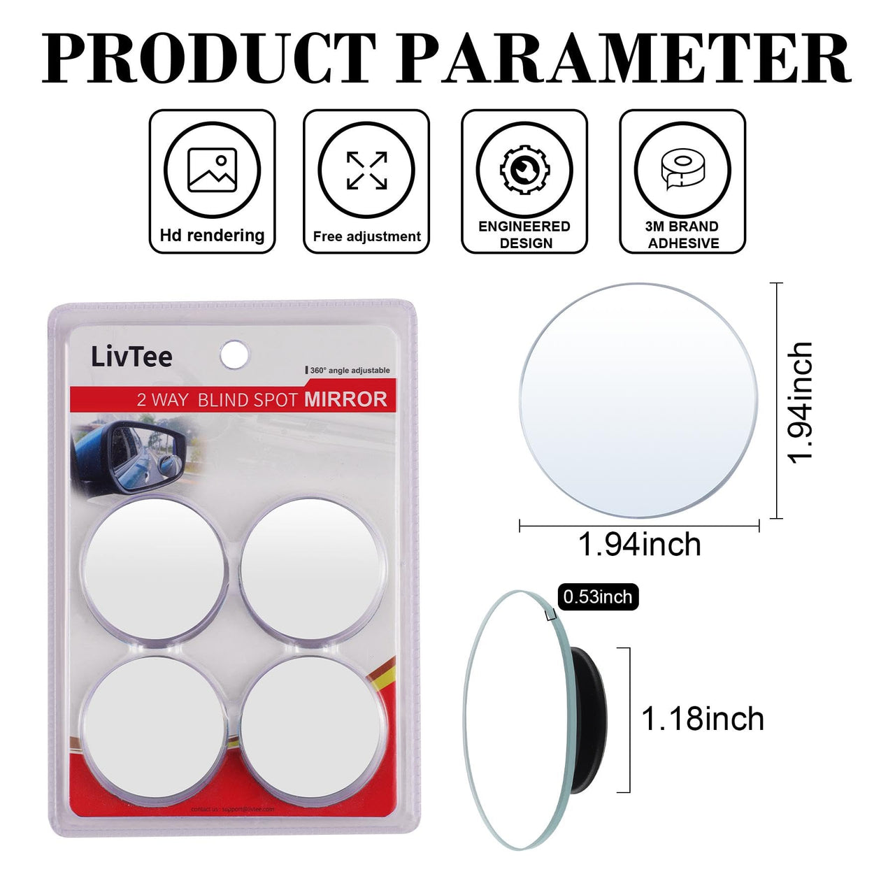 LivTee Blind Spot Mirror