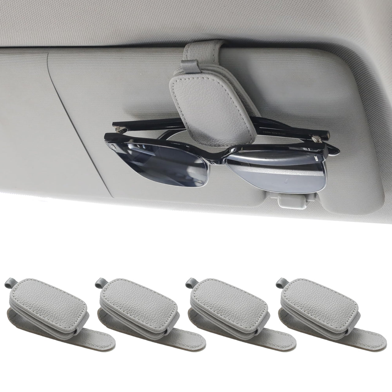 Yuoyar 4 Packs Sunglasses Holders for Car