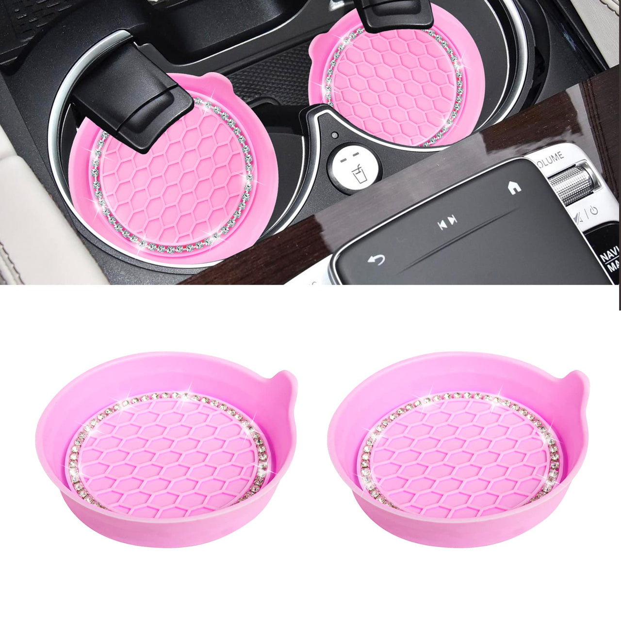 Amooca Car Cup Coaster Universal Non-Slip Cup Holders