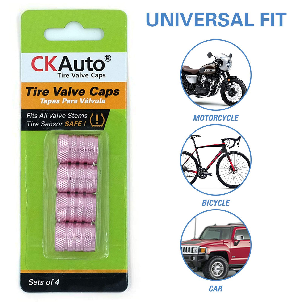 CKAuto Tire Valve Stem Caps, Silver