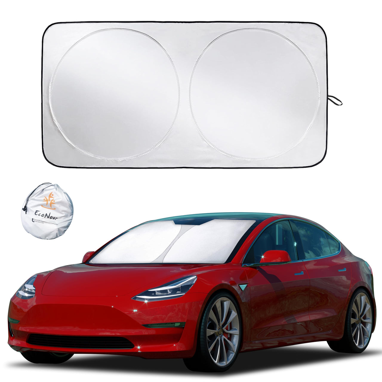 EcoNour Car Windshield Sunshade |UV Reflective Windshield Cover Sun Shade