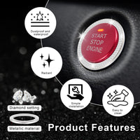 Thumbnail for LivTee 2 PCS Crystal Double Rhinestone Car Engine Start Stop Decoration Ring