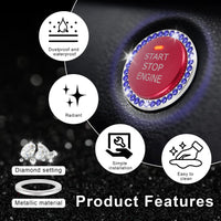 Thumbnail for LivTee 2 PCS Crystal Double Rhinestone Car Engine Start Stop Decoration Ring