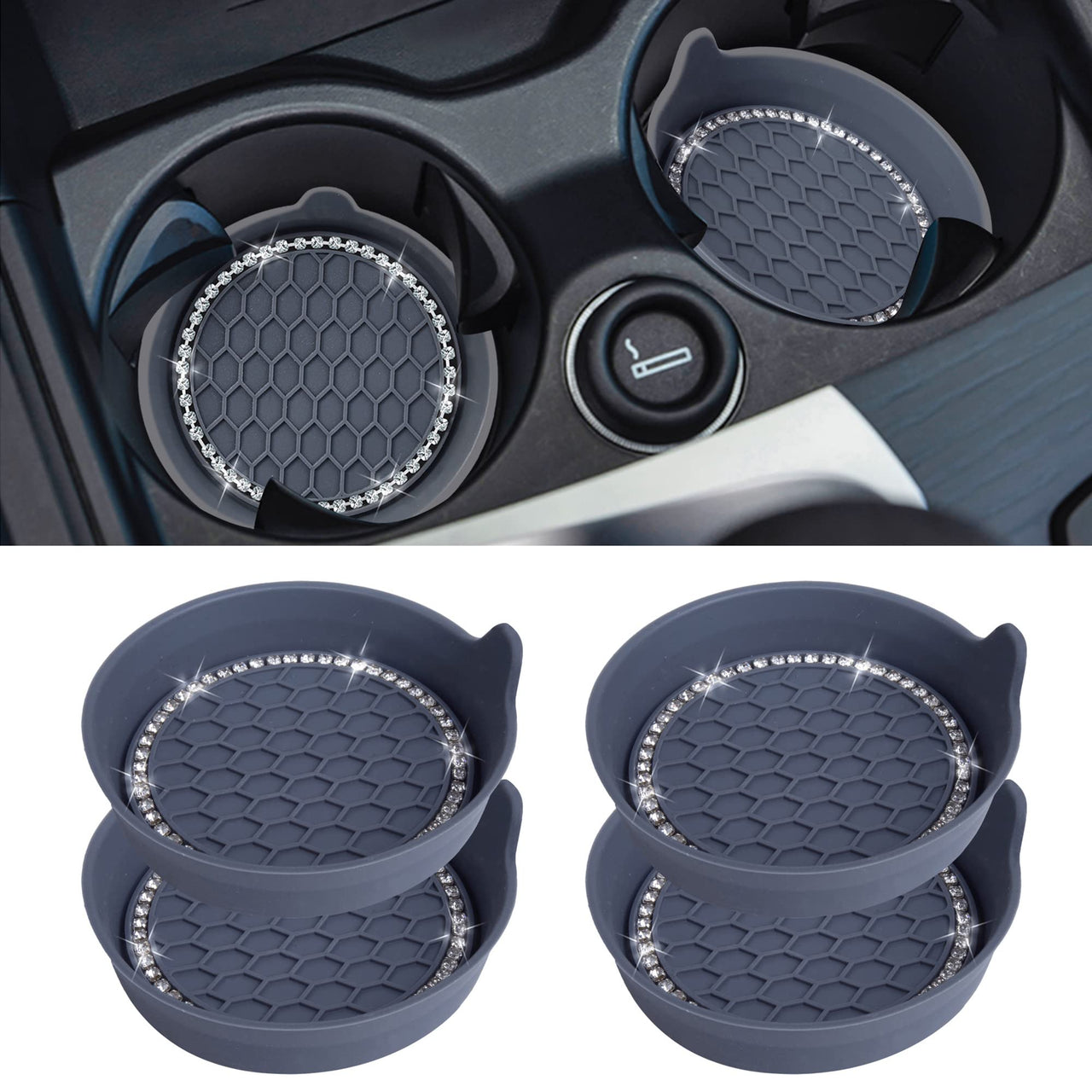 Amooca Car Cup Coaster Universal Non-Slip Cup Holders