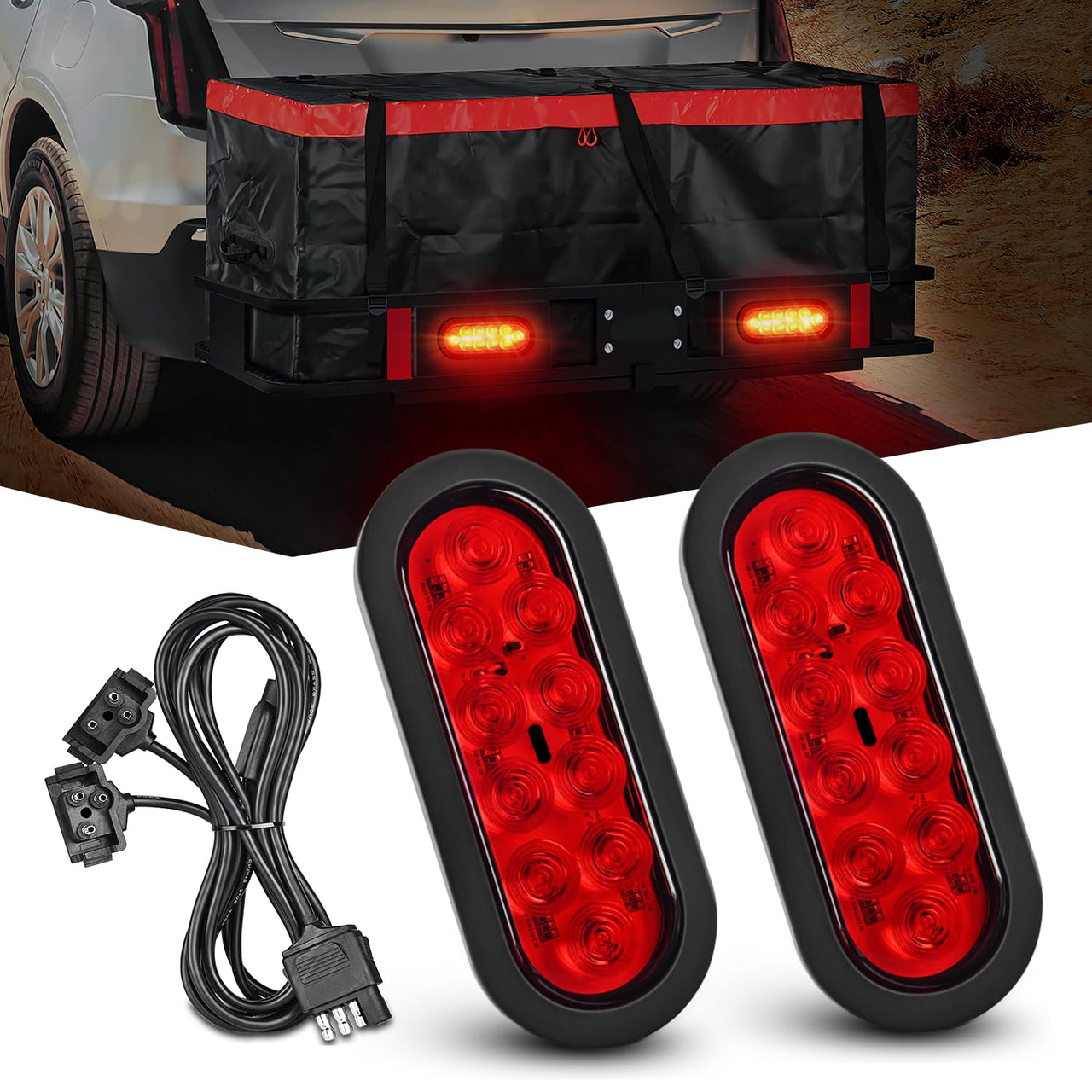 Nilight Trailer Tail Light Bar with 3-in-1 Running Stop Turn Signals Brake Lights