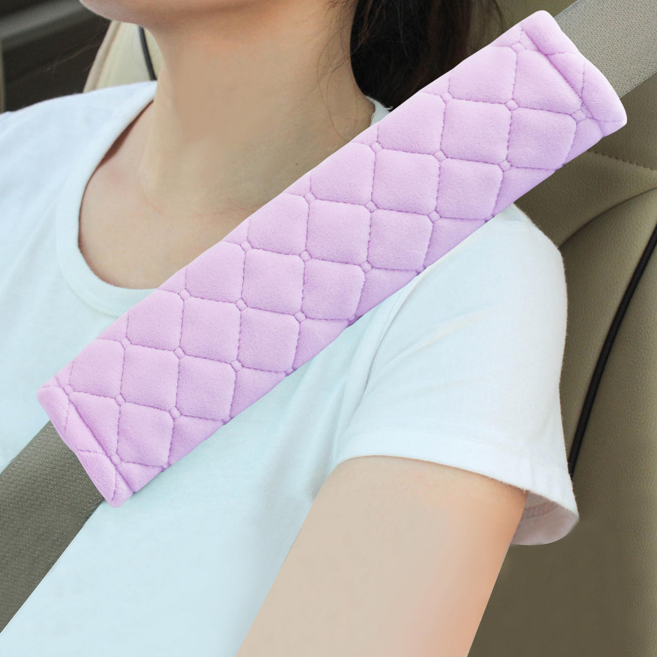 Amooca Soft Auto Seat Belt Cover Seatbelt Shoulder Pad Cushions