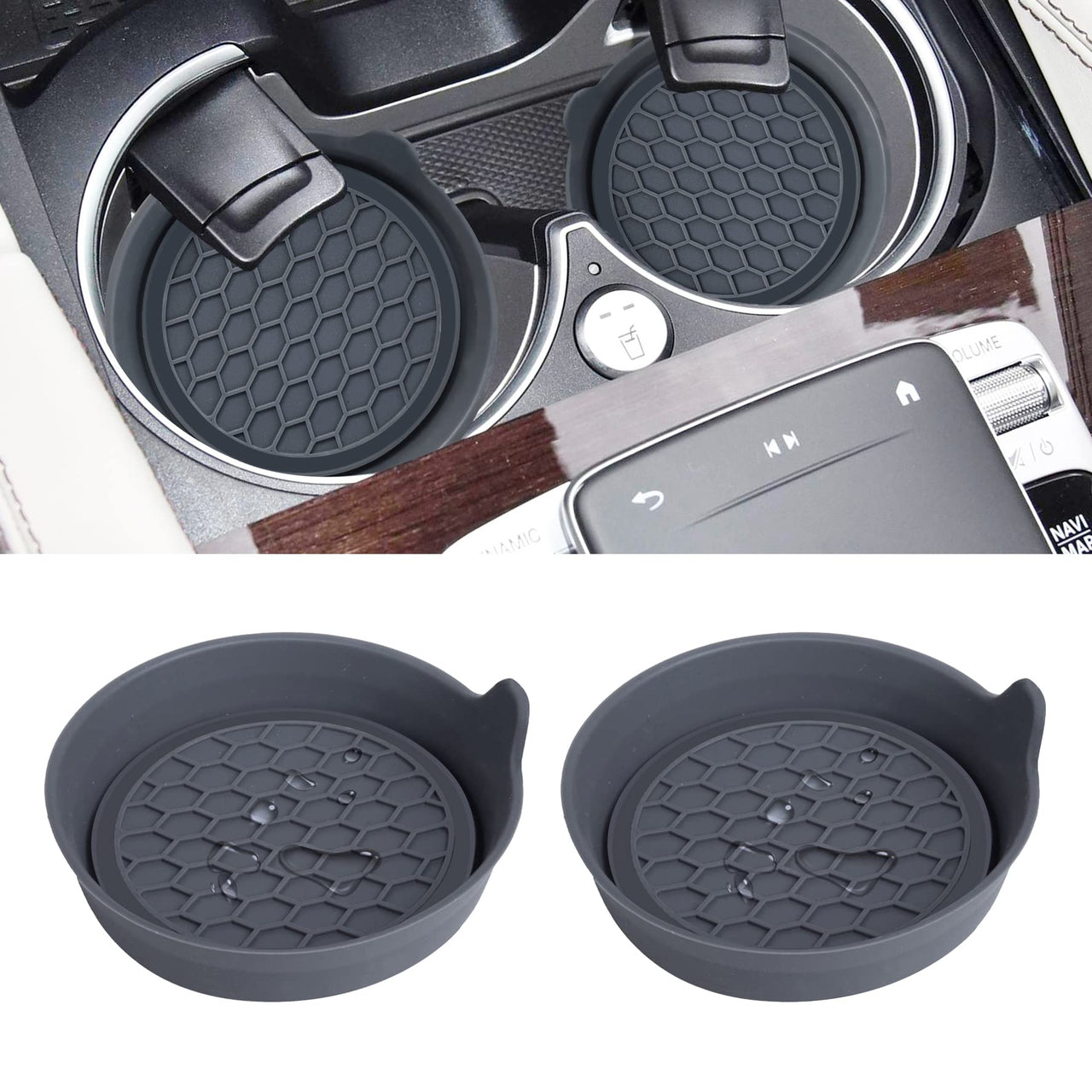Amooca Car Cup Coaster Universal Non-Slip Cup Holders