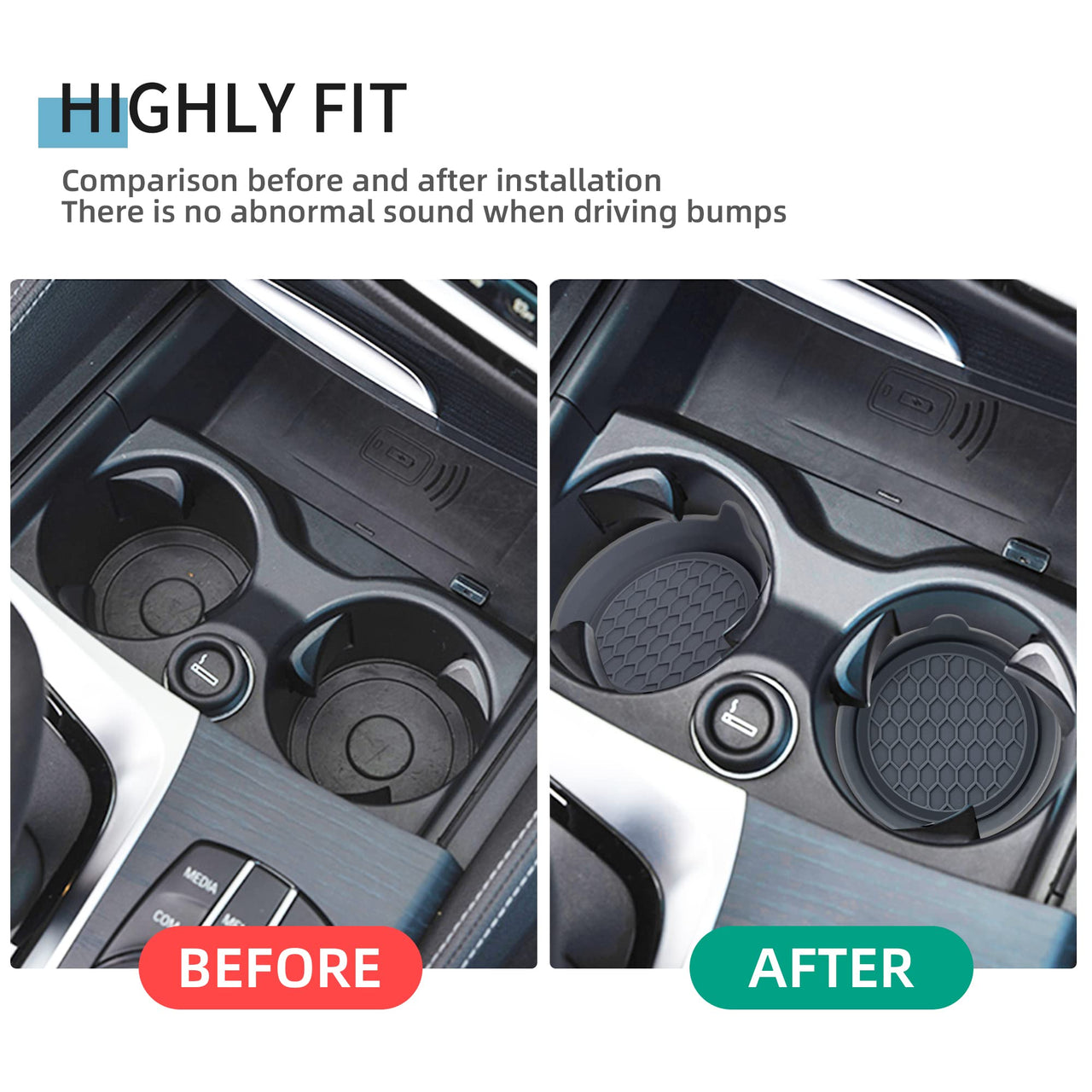 Amooca Car Cup Coaster Universal Non-Slip Cup Holders