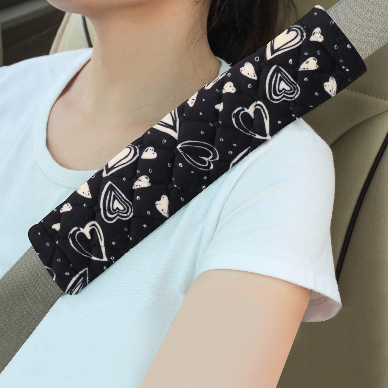 Amooca Soft Auto Seat Belt Cover Seatbelt Shoulder Pad Cushions