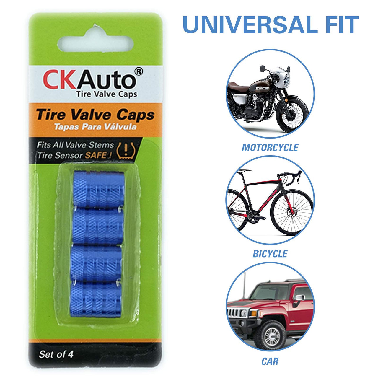CKAuto Tire Valve Stem Caps, Silver