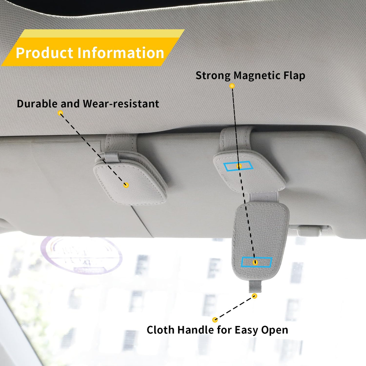 Yuoyar 4 Packs Sunglasses Holders for Car