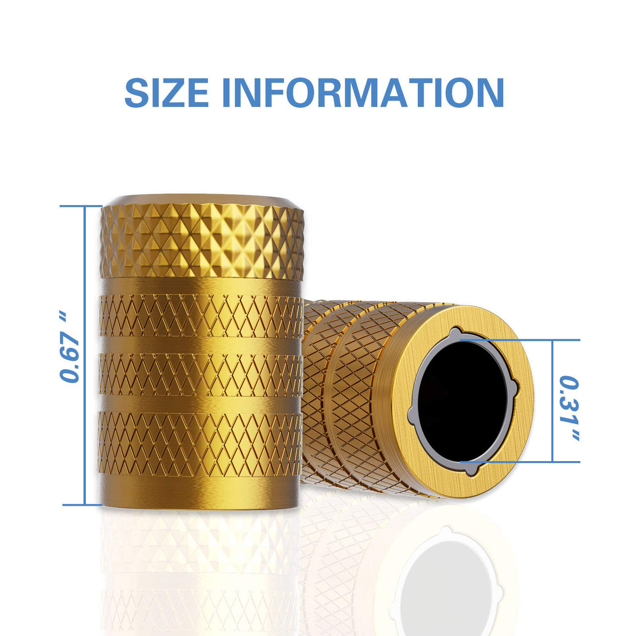 CKAuto Tire Valve Stem Caps, Silver