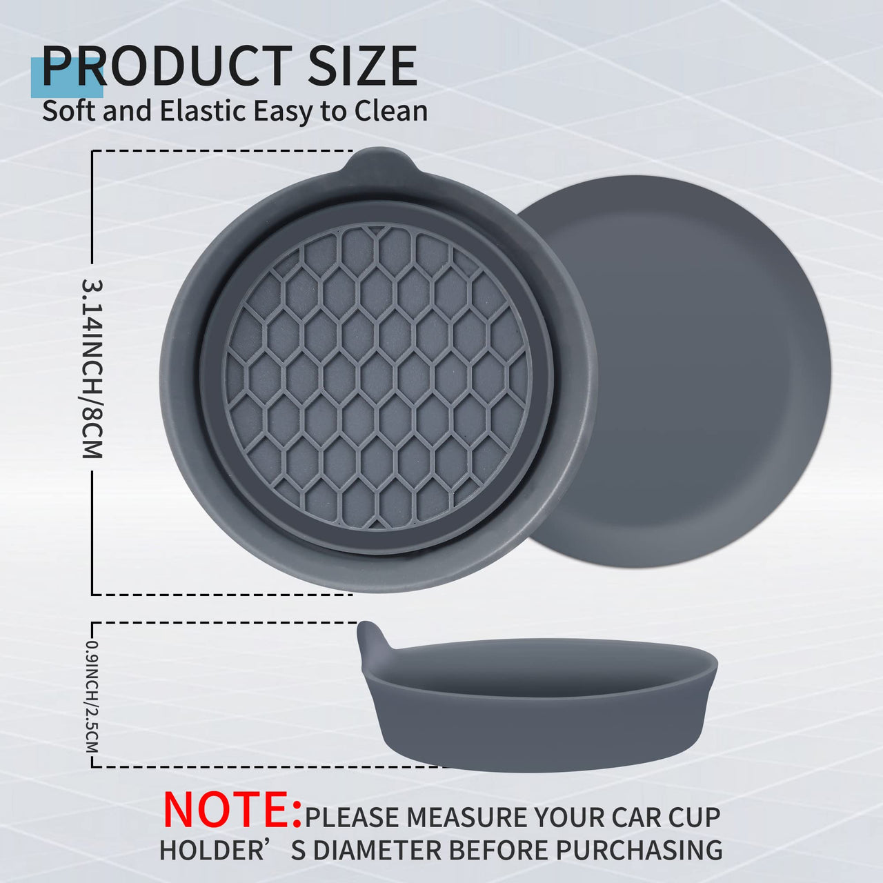Amooca Car Cup Coaster Universal Non-Slip Cup Holders