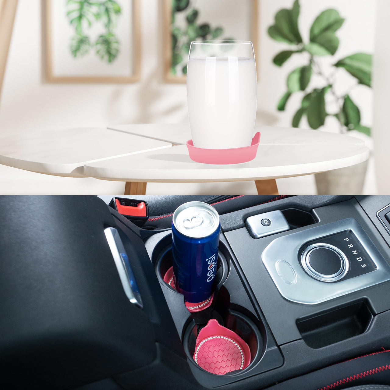 Amooca Car Cup Coaster Universal Non-Slip Cup Holders
