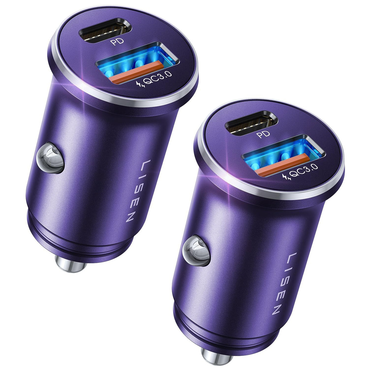 LISEN 54W Car Phone Charger USB C, Cigarette Lighter Adapter