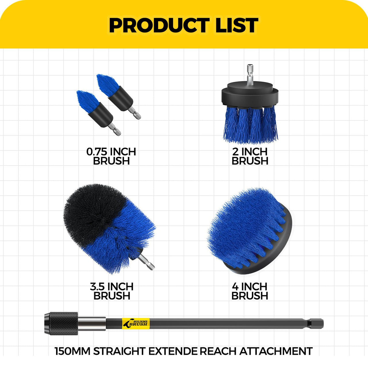 Holikme 6Pack Drill Brush Power Scrubber