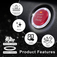 Thumbnail for LivTee 2 PCS Crystal Double Rhinestone Car Engine Start Stop Decoration Ring