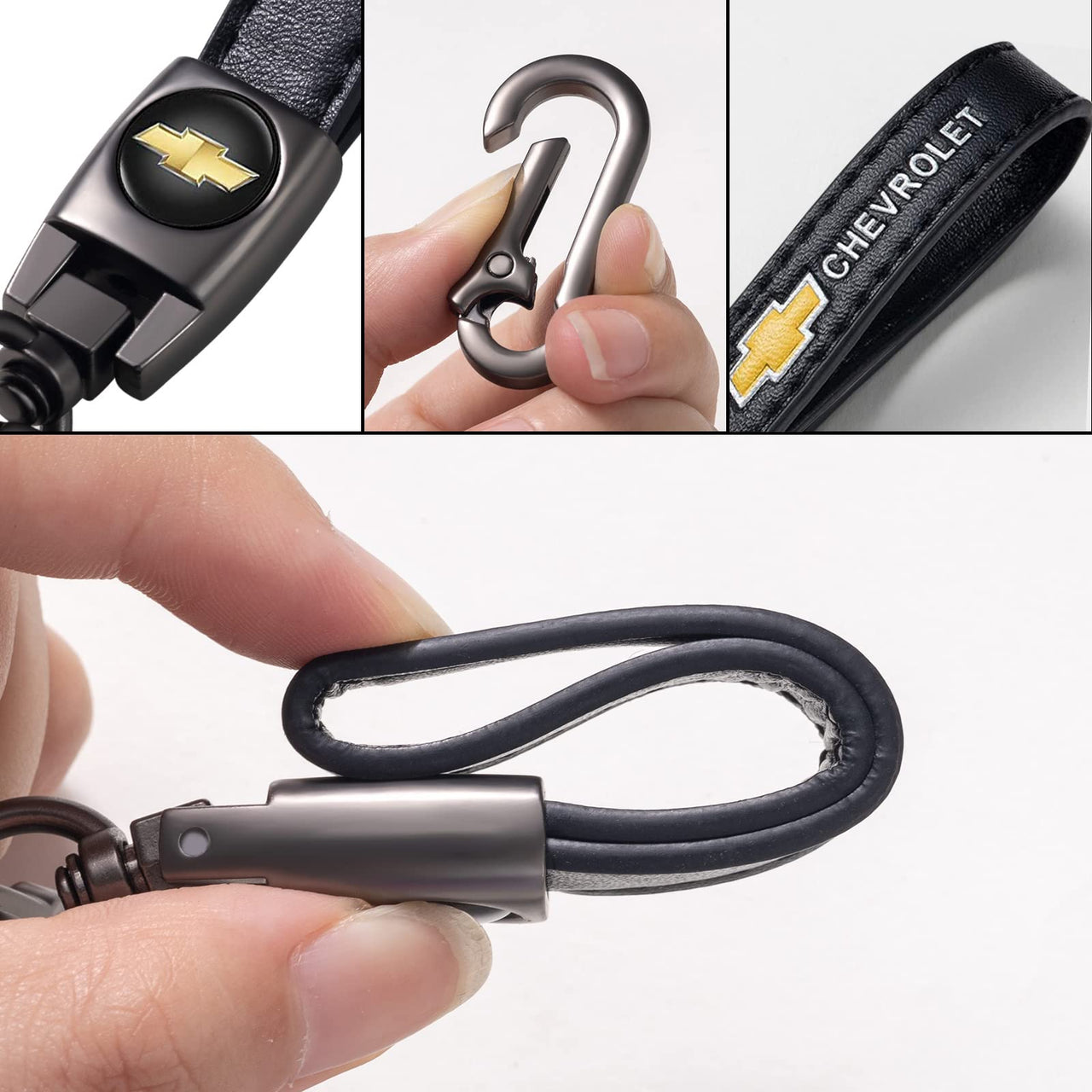 Genuine Leather Key Chain Set for Chevy
