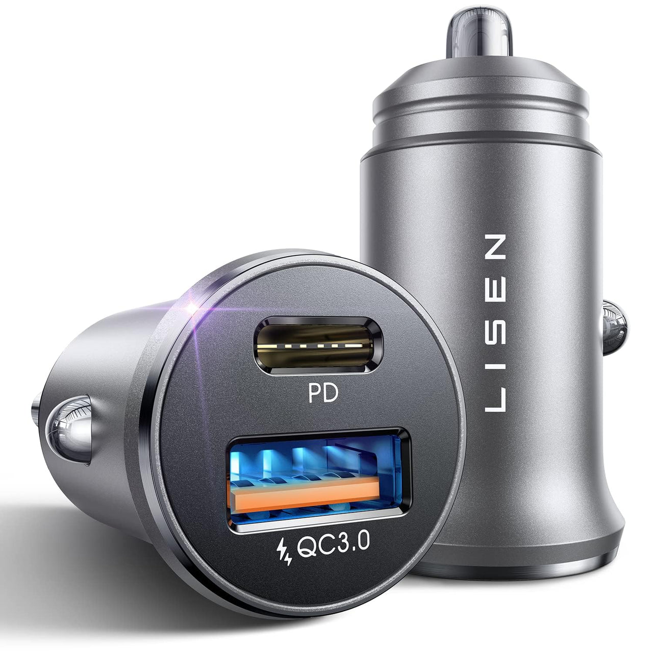 LISEN 54W Car Phone Charger USB C, Cigarette Lighter Adapter