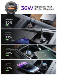 Thumbnail for LISEN 54W Car Phone Charger USB C, Cigarette Lighter Adapter