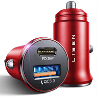 Thumbnail for LISEN 54W Car Phone Charger USB C, Cigarette Lighter Adapter