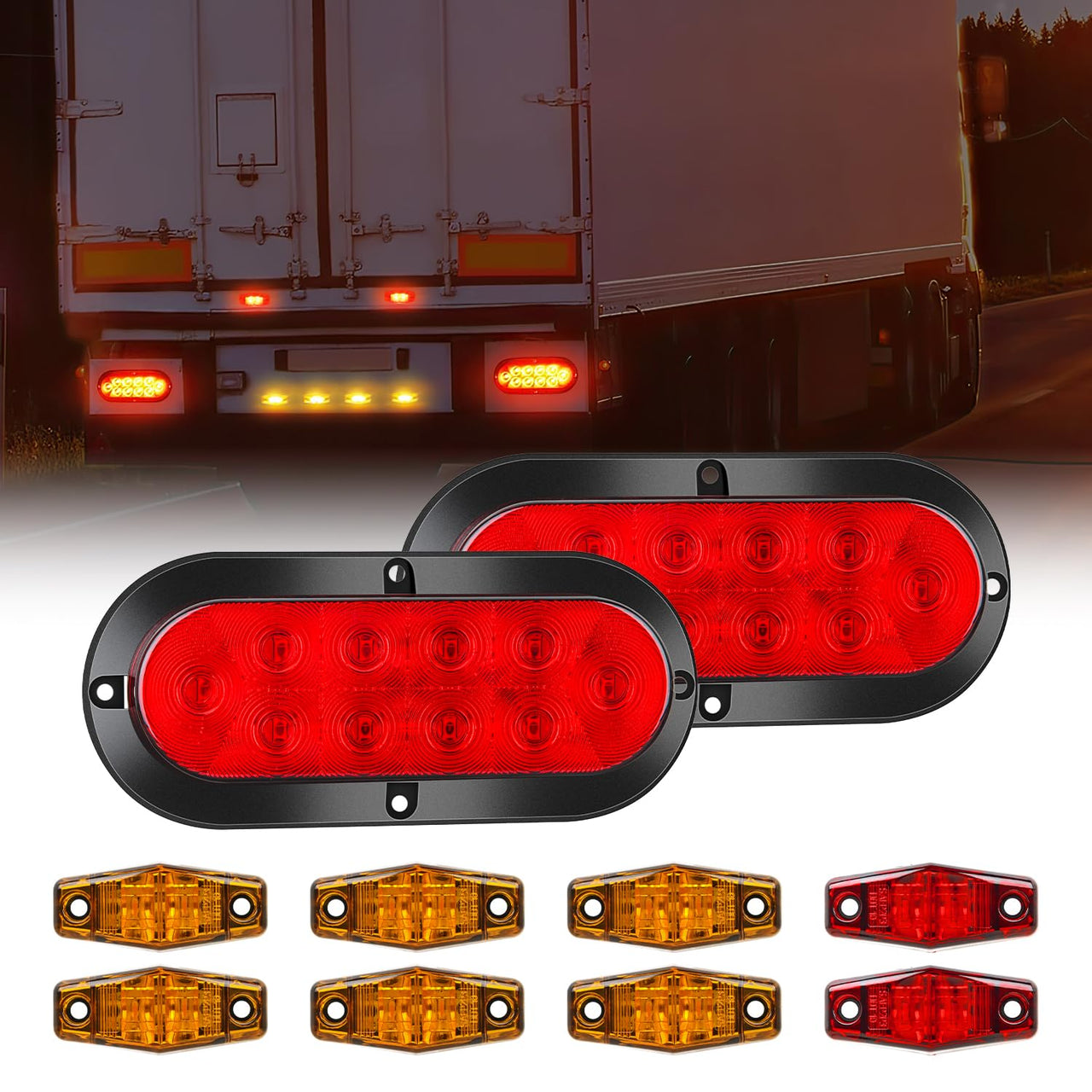 Nilight Trailer Tail Light Bar with 3-in-1 Running Stop Turn Signals Brake Lights