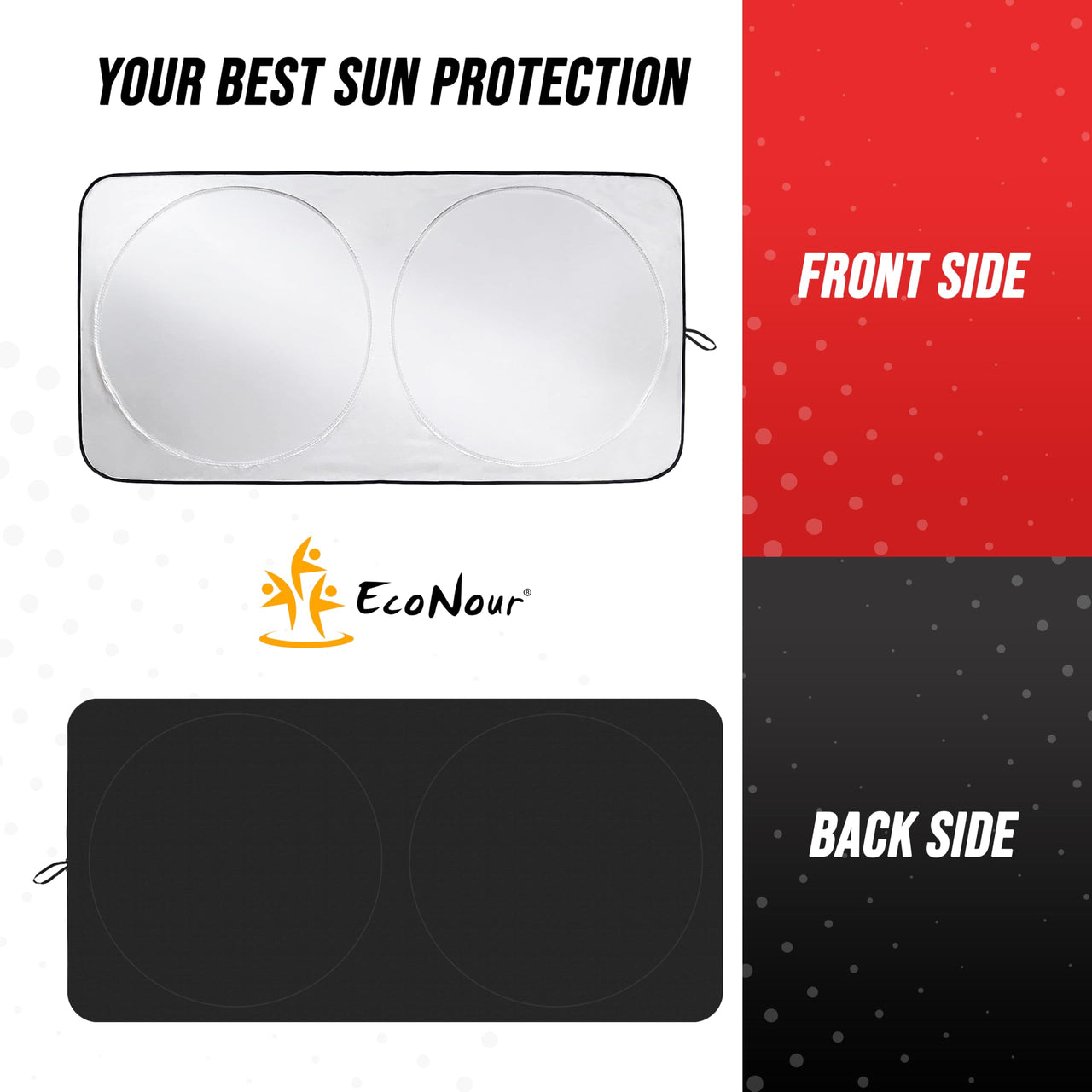 EcoNour Car Windshield Sunshade |UV Reflective Windshield Cover Sun Shade