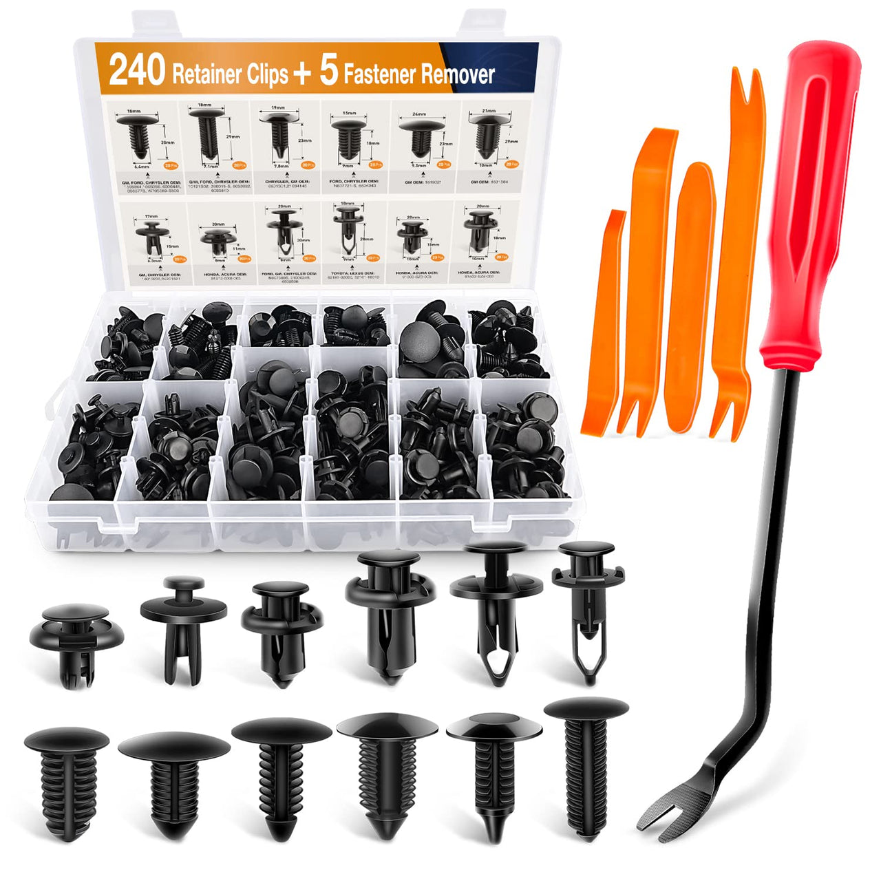 GOOACC - GRC-33 240PCS Bumper Retainer Clips