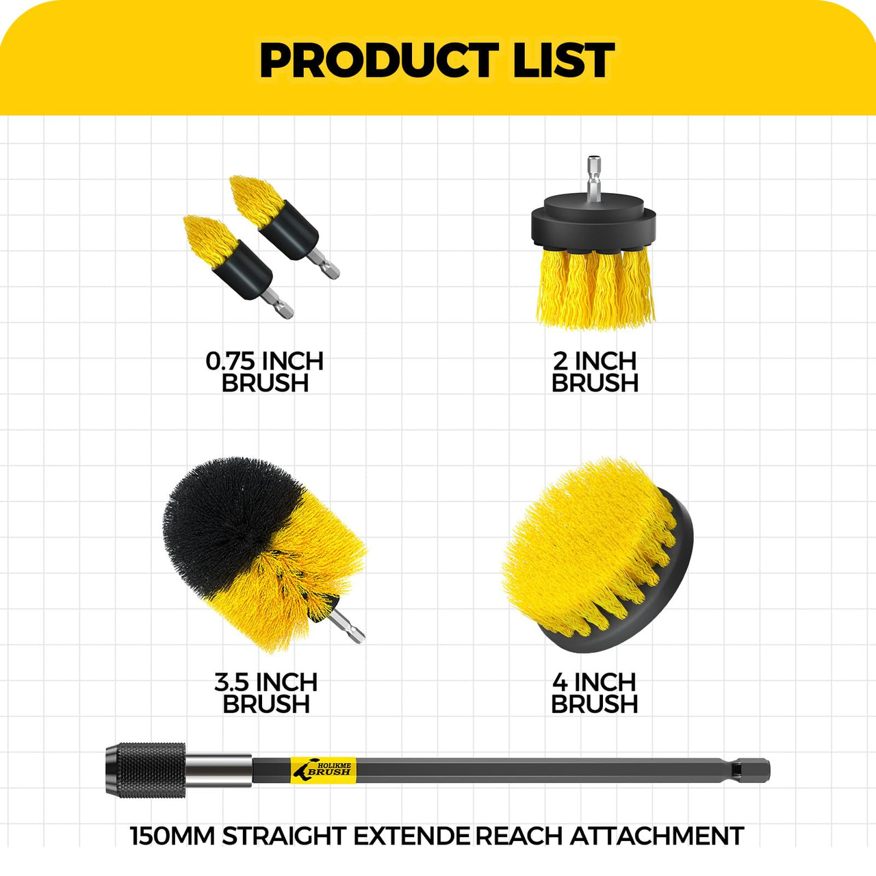 Holikme 6Pack Drill Brush Power Scrubber