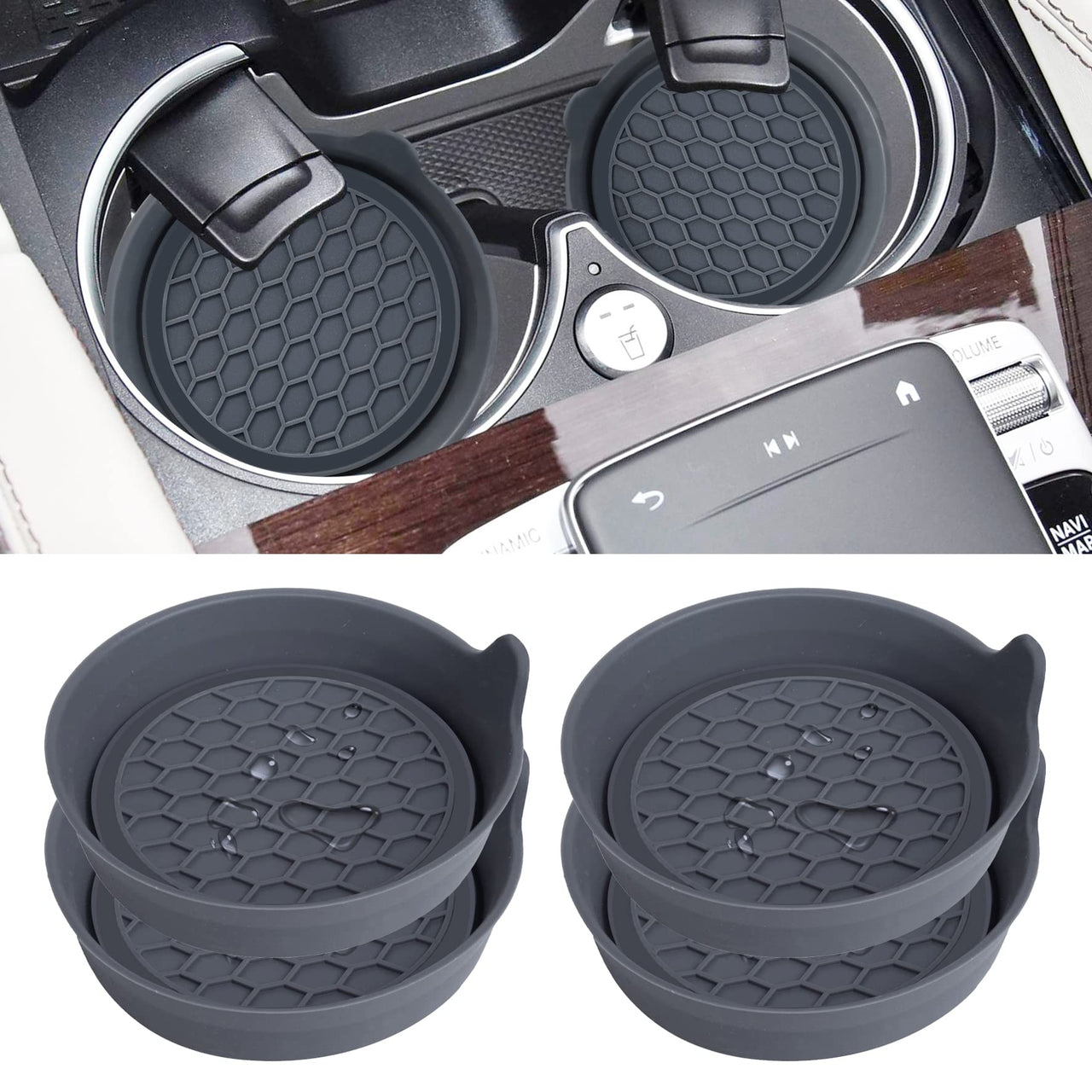 Amooca Car Cup Coaster Universal Non-Slip Cup Holders