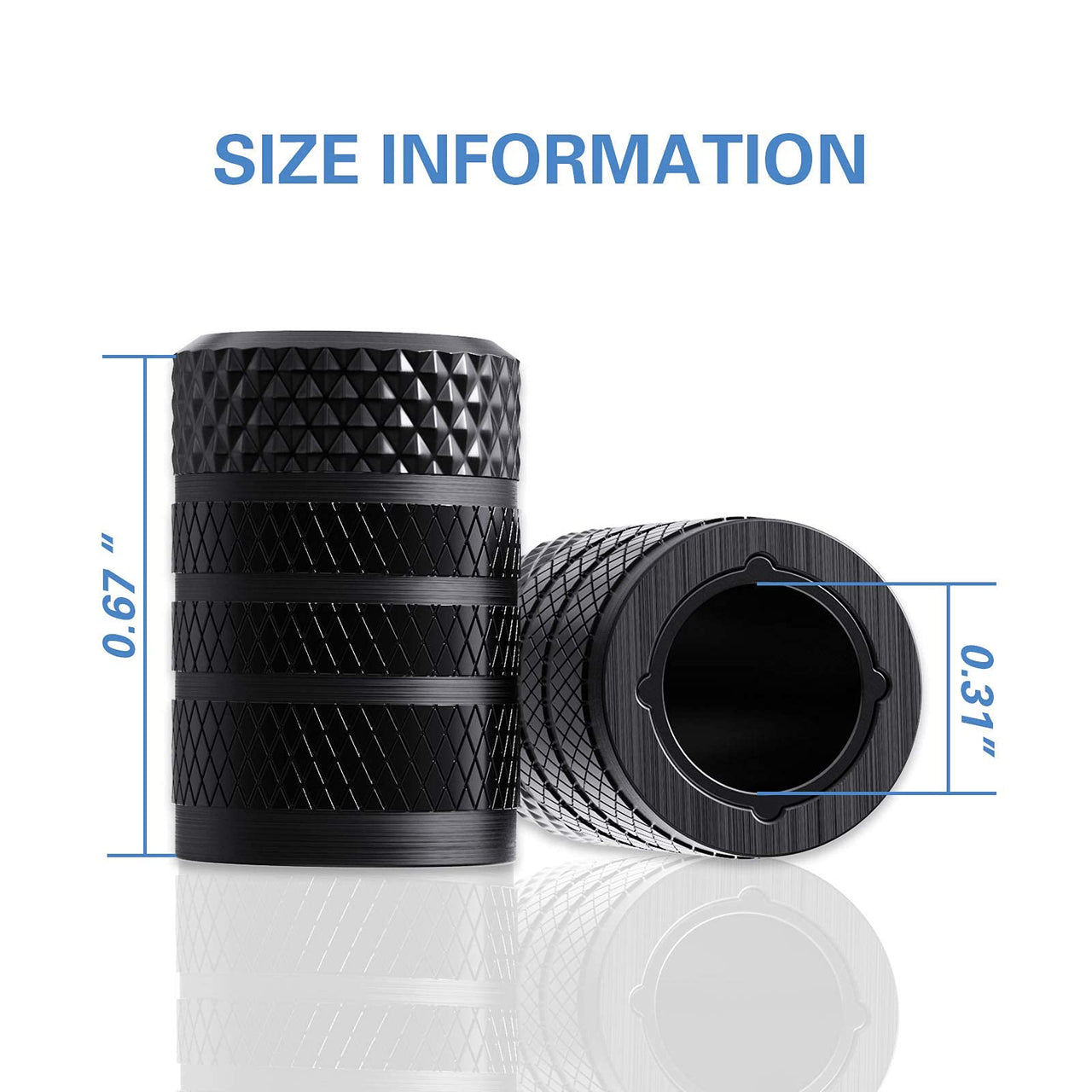 CKAuto Tire Valve Stem Caps, Silver
