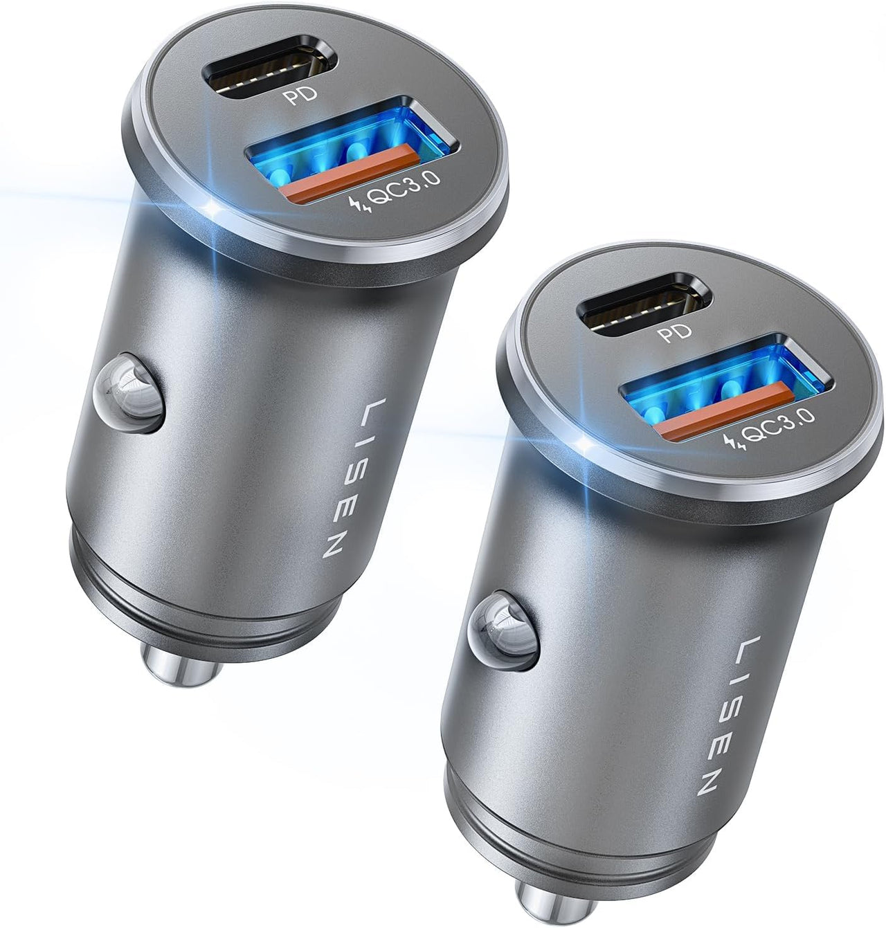 LISEN 54W Car Phone Charger USB C, Cigarette Lighter Adapter