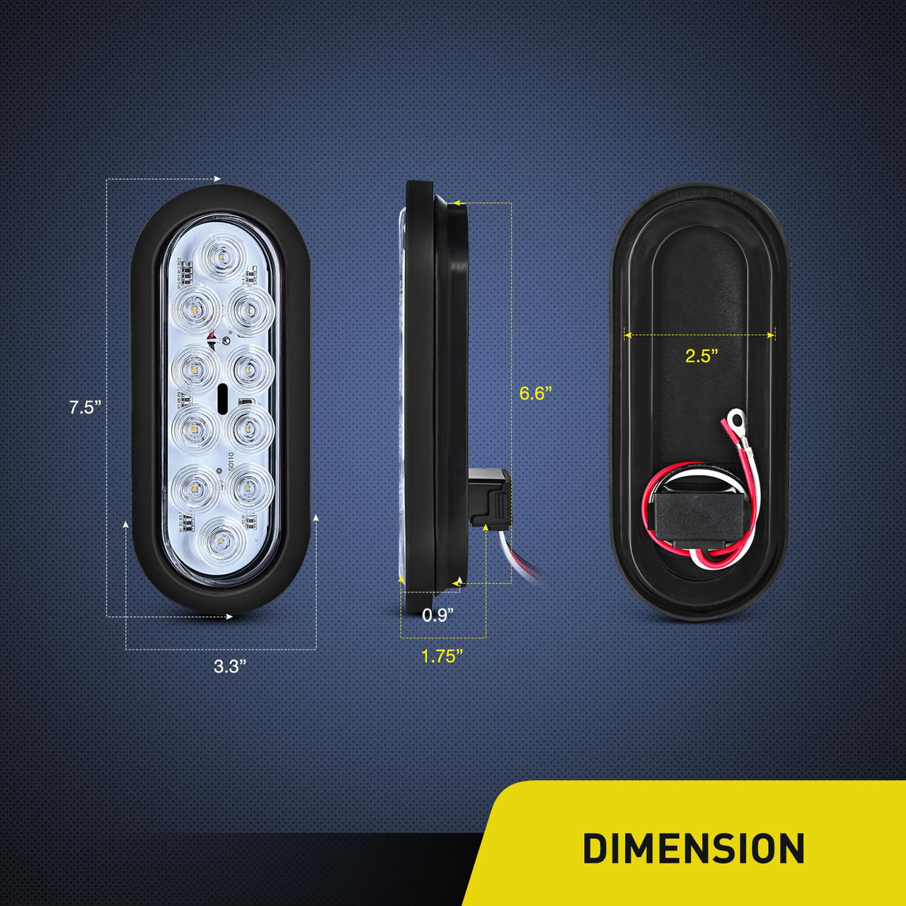 Nilight Trailer Tail Light Bar with 3-in-1 Running Stop Turn Signals Brake Lights
