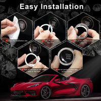Thumbnail for LivTee 2 PCS Crystal Double Rhinestone Car Engine Start Stop Decoration Ring