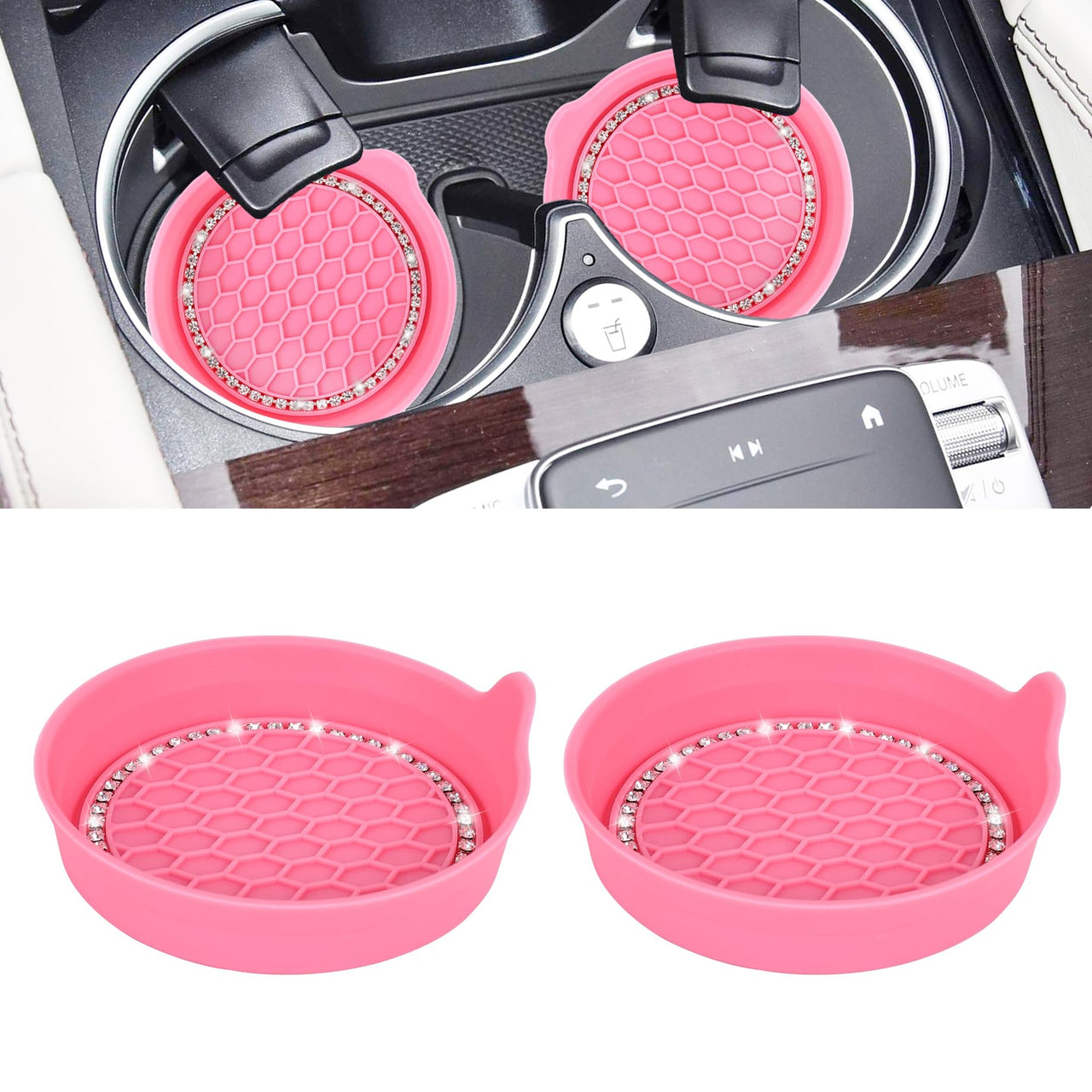 Amooca Car Cup Coaster Universal Non-Slip Cup Holders