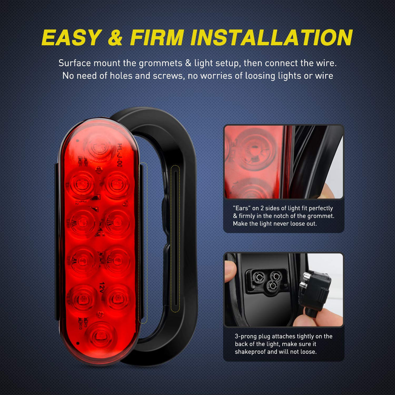 Nilight Trailer Tail Light Bar with 3-in-1 Running Stop Turn Signals Brake Lights