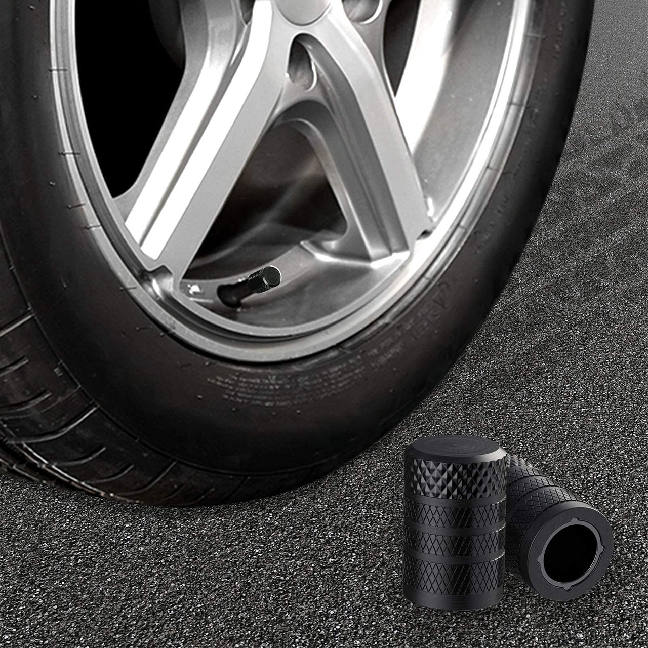 CKAuto Tire Valve Stem Caps, Silver