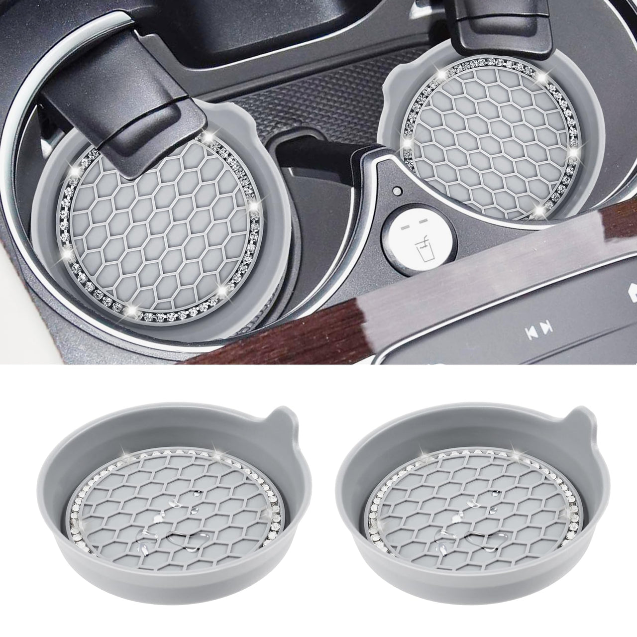Amooca Car Cup Coaster Universal Non-Slip Cup Holders