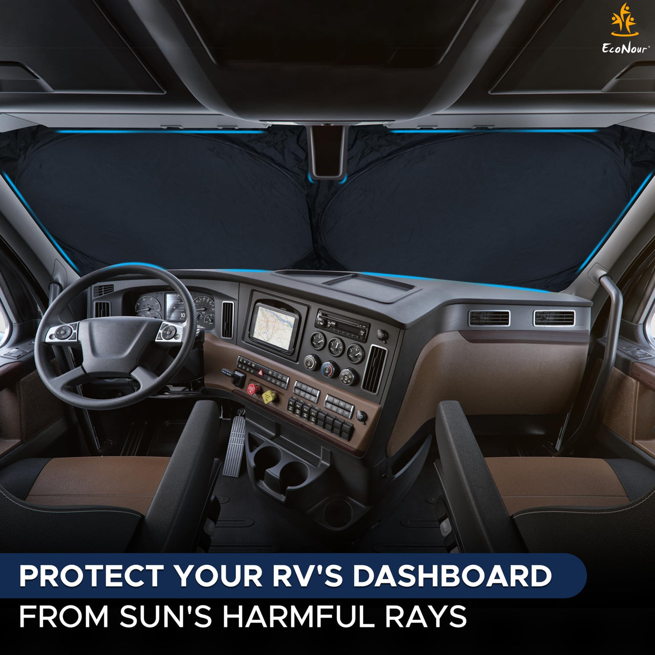 EcoNour Car Windshield Sunshade |UV Reflective Windshield Cover Sun Shade