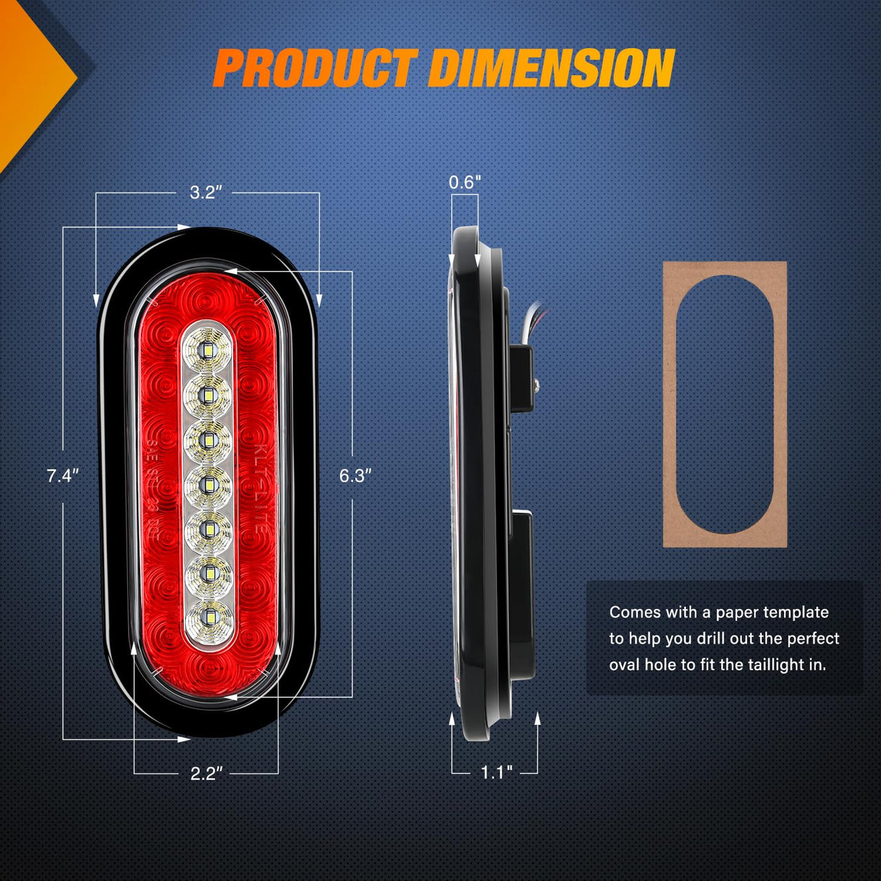 Nilight Trailer Tail Light Bar with 3-in-1 Running Stop Turn Signals Brake Lights