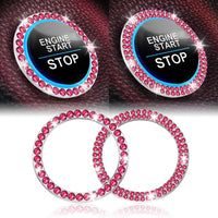 Thumbnail for LivTee 2 PCS Crystal Double Rhinestone Car Engine Start Stop Decoration Ring