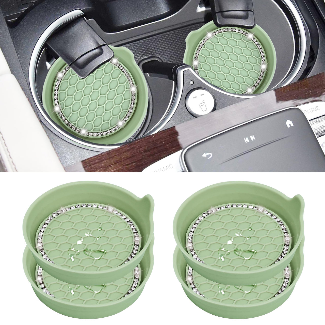 Amooca Car Cup Coaster Universal Non-Slip Cup Holders