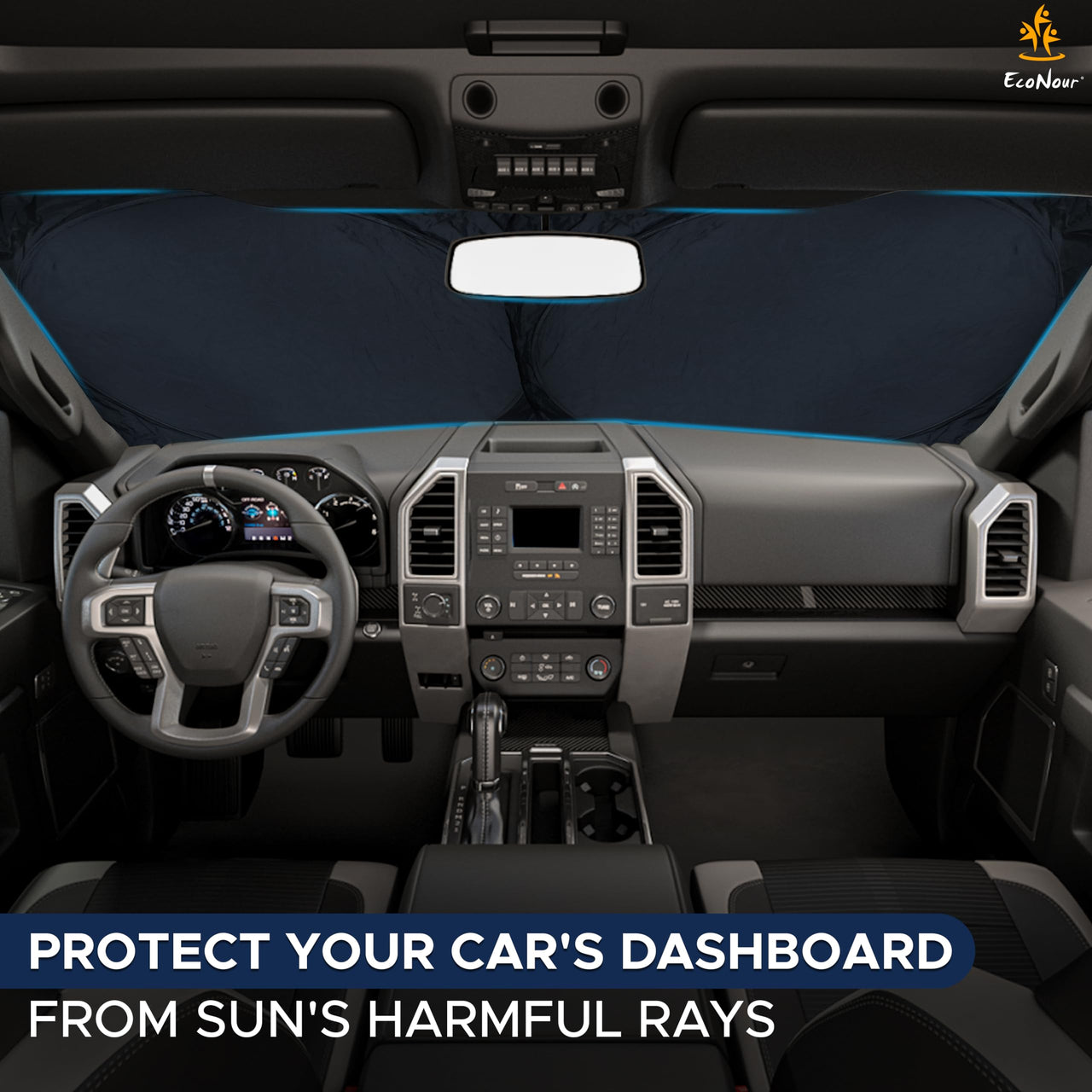 EcoNour Car Windshield Sunshade |UV Reflective Windshield Cover Sun Shade