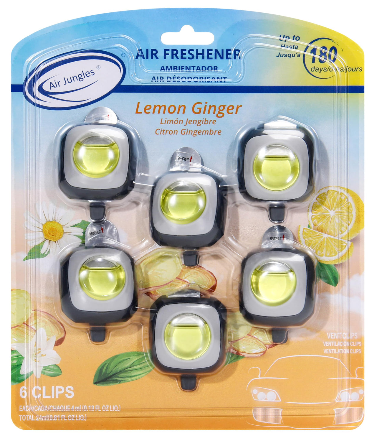 Air Jungles Green Tea Scent Car Air Freshener Clip